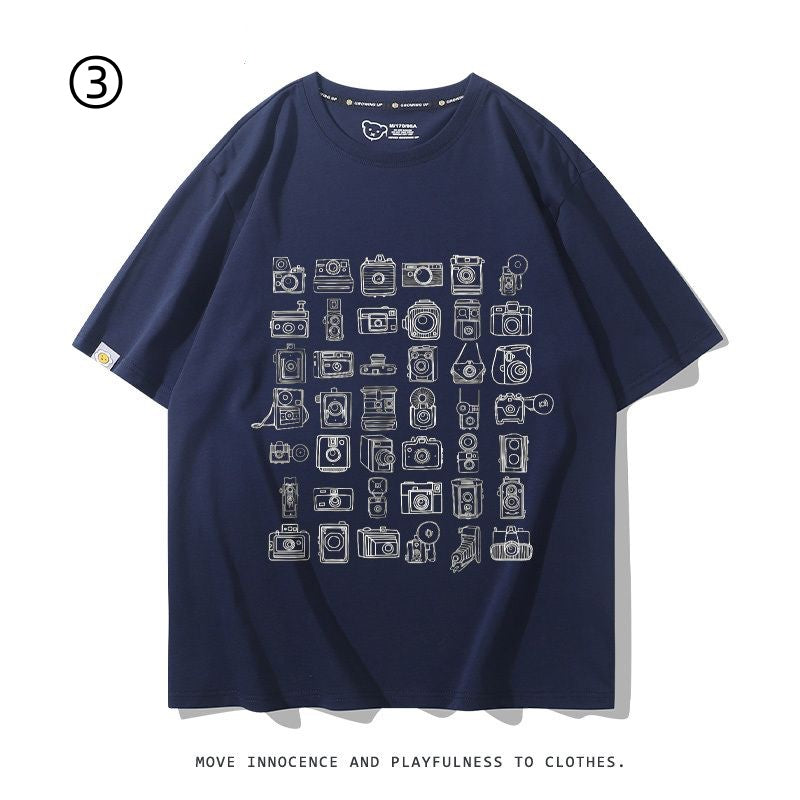 着回し力抜群 おすすめ プリントロゴ 半袖 Tシャツ-A2346