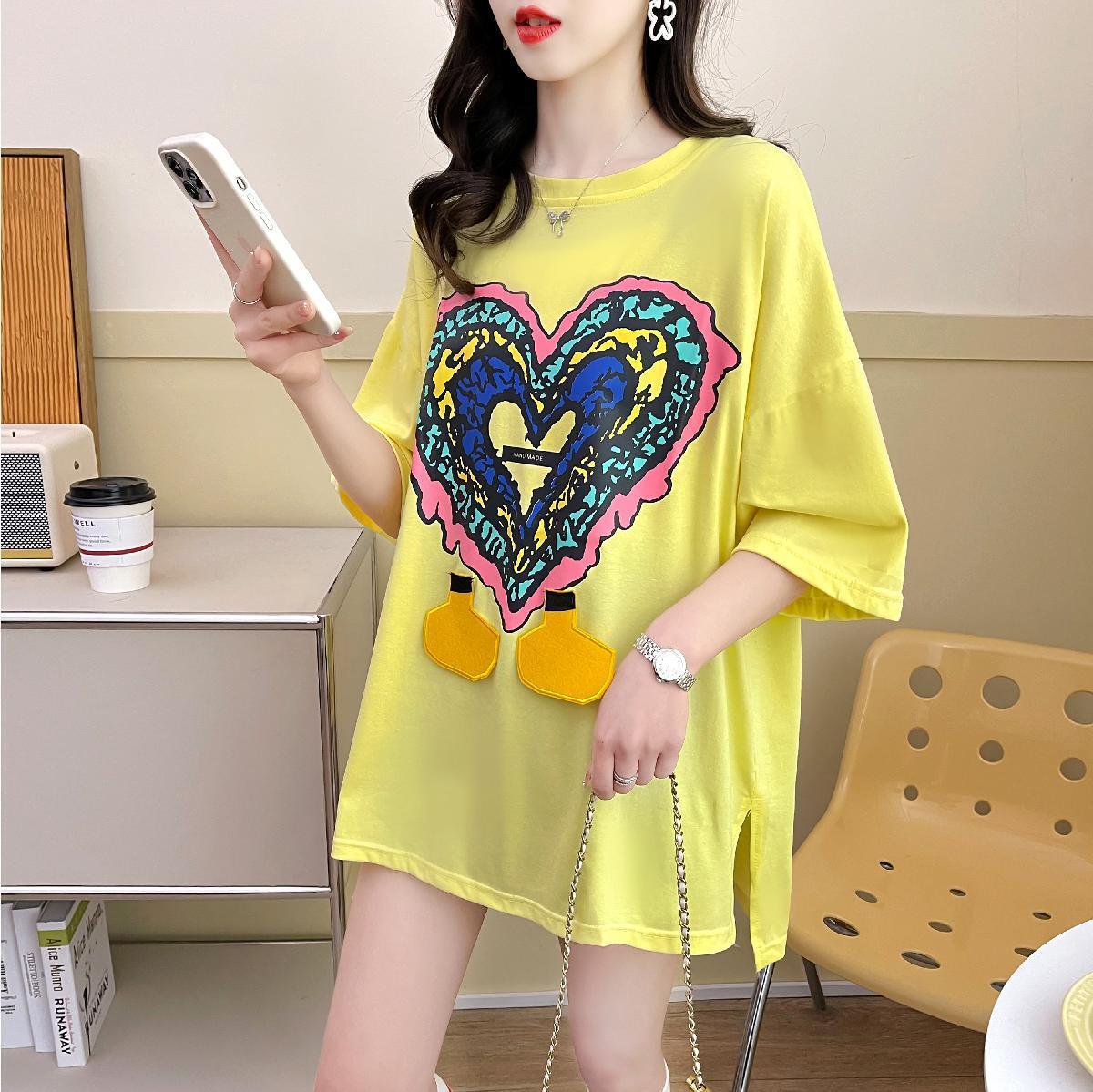 おすすめ カジュアル シンプル ゆったり 半袖Tシャツ<ins-8136>