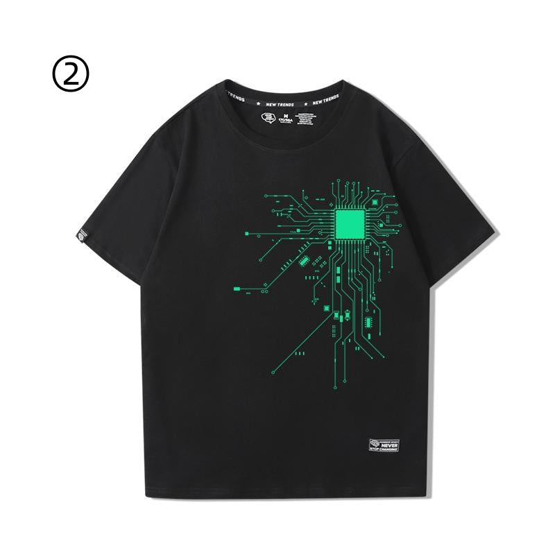 好感度UP おすすめ プリントロゴ 半袖 Tシャツ-A2323