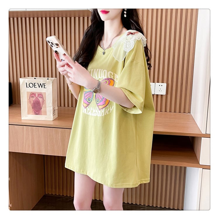 話題沸騰中 ロゴ プリント ゆったり 3色半袖Tシャツ<ins-8316>