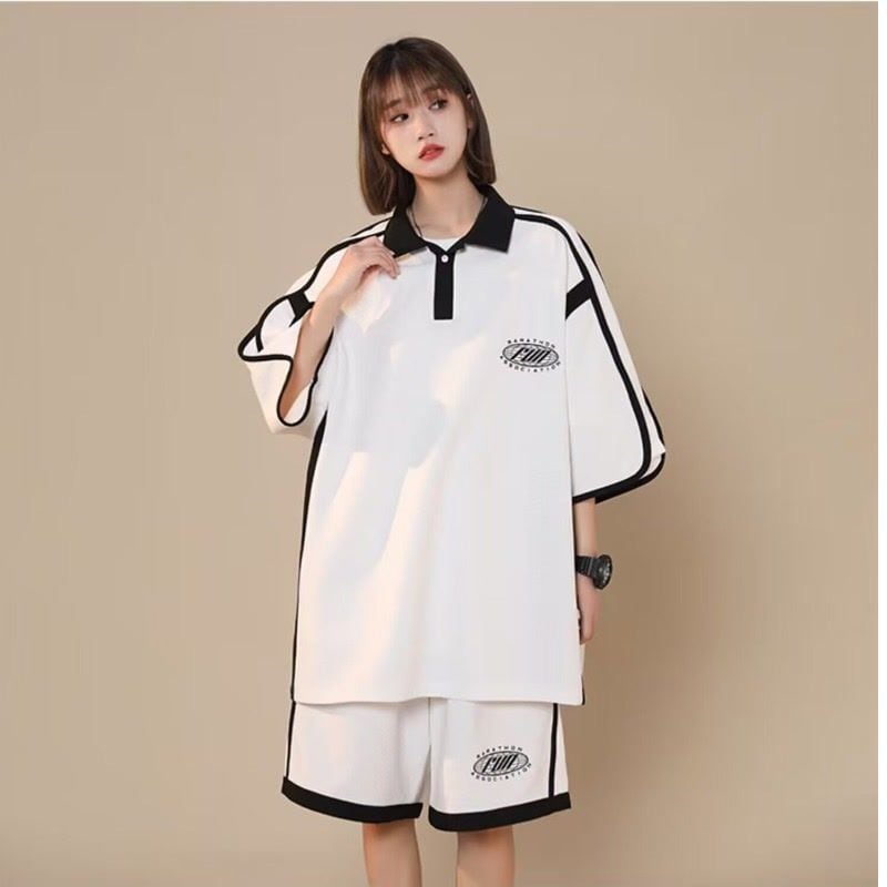 定番シンプル 絶対流行 半袖Tシャツⅹパンツセット 男女兼用ins-6538