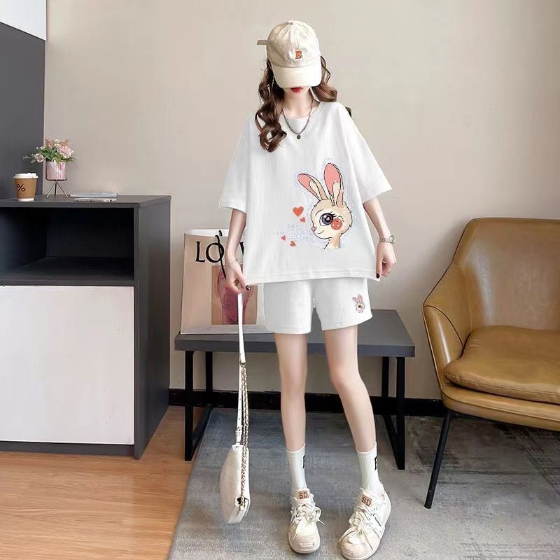 今季マストバイ 大人可愛い ルーズ 半袖Tシャツⅹパンツセット全3色 <ins-8202>
