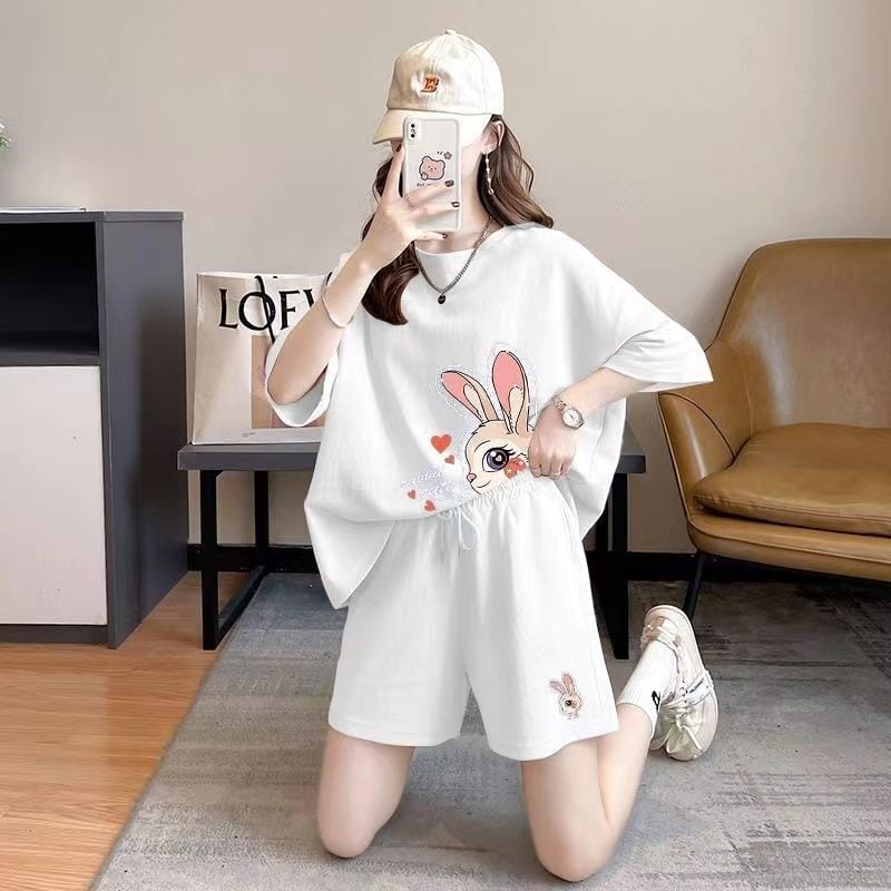 今季マストバイ 大人可愛い ルーズ 半袖Tシャツⅹパンツセット全3色 <ins-8202>