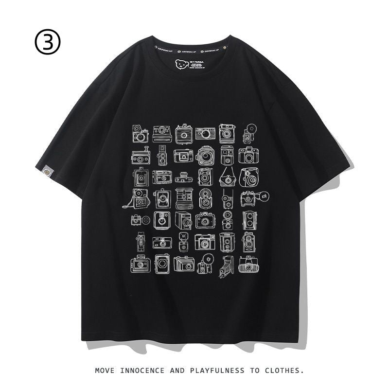 着回し力抜群 おすすめ プリントロゴ 半袖 Tシャツ-A2346