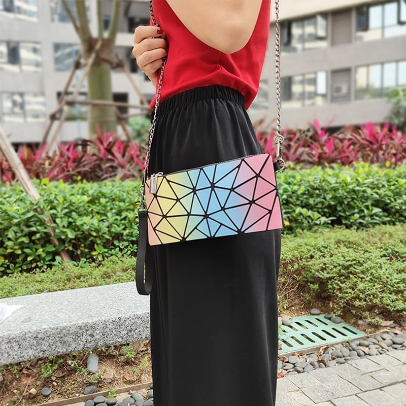 大人気 おしゃれ グラデーション 菱形 スマホバッグ 合わせやすい ショルダバッグ <ins-2086>