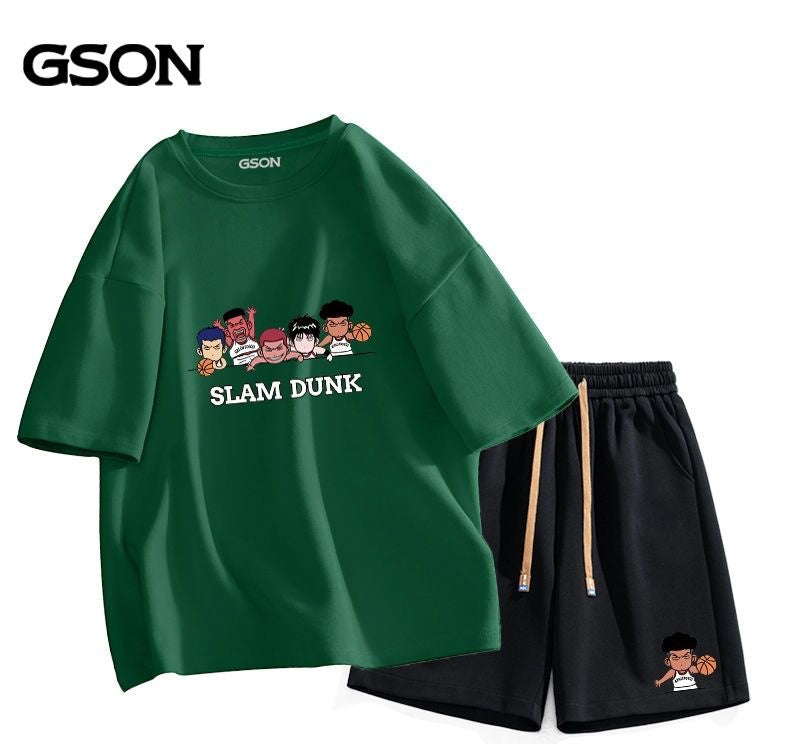 【人気ランキングNO.4】目惚れ 切り替え Tシャツ+ショートパンツ セットアップ-A2702