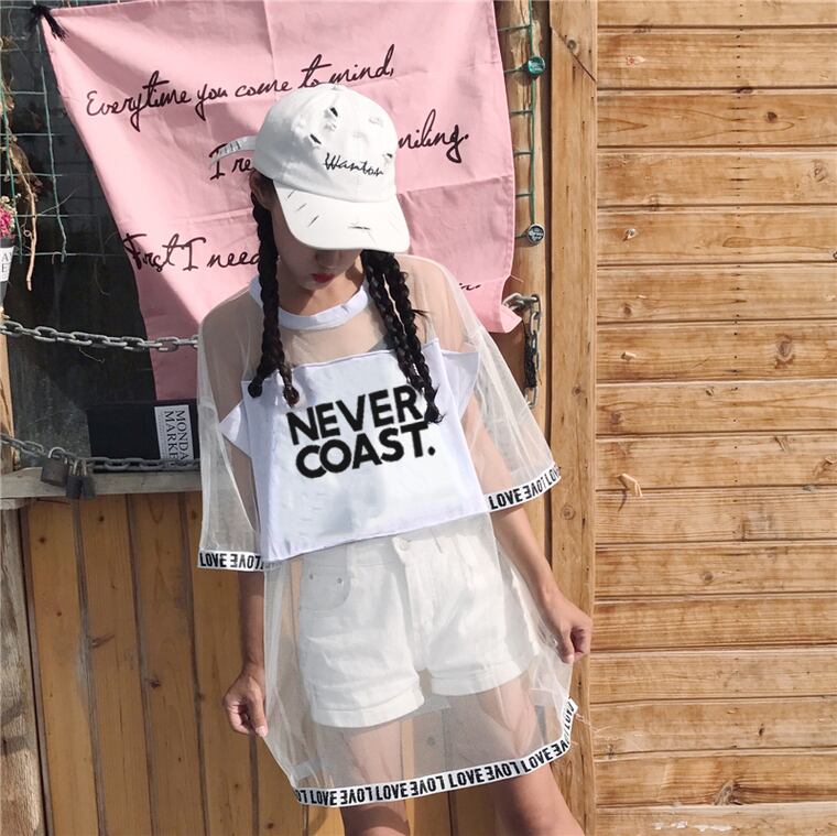 好感度UP アバンギャルド レイヤード風 プリントTシャツ ゆったり半袖<ins-8156>