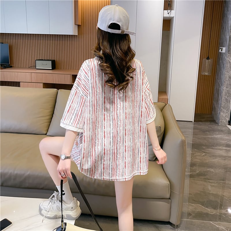 絶対流行 カジュアル プリント ゆったりトップス 半袖Tシャツ 全2色<ins-8314>