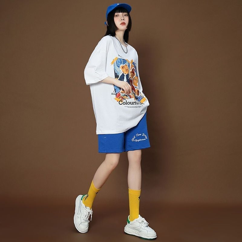 上質 シンプル カジュアル半袖Tシャツⅹパンツセット<ins-8068>