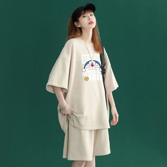好感度UP カジュアル シンプル 半袖Tシャツⅹパンツセット全4色<ins-8203>