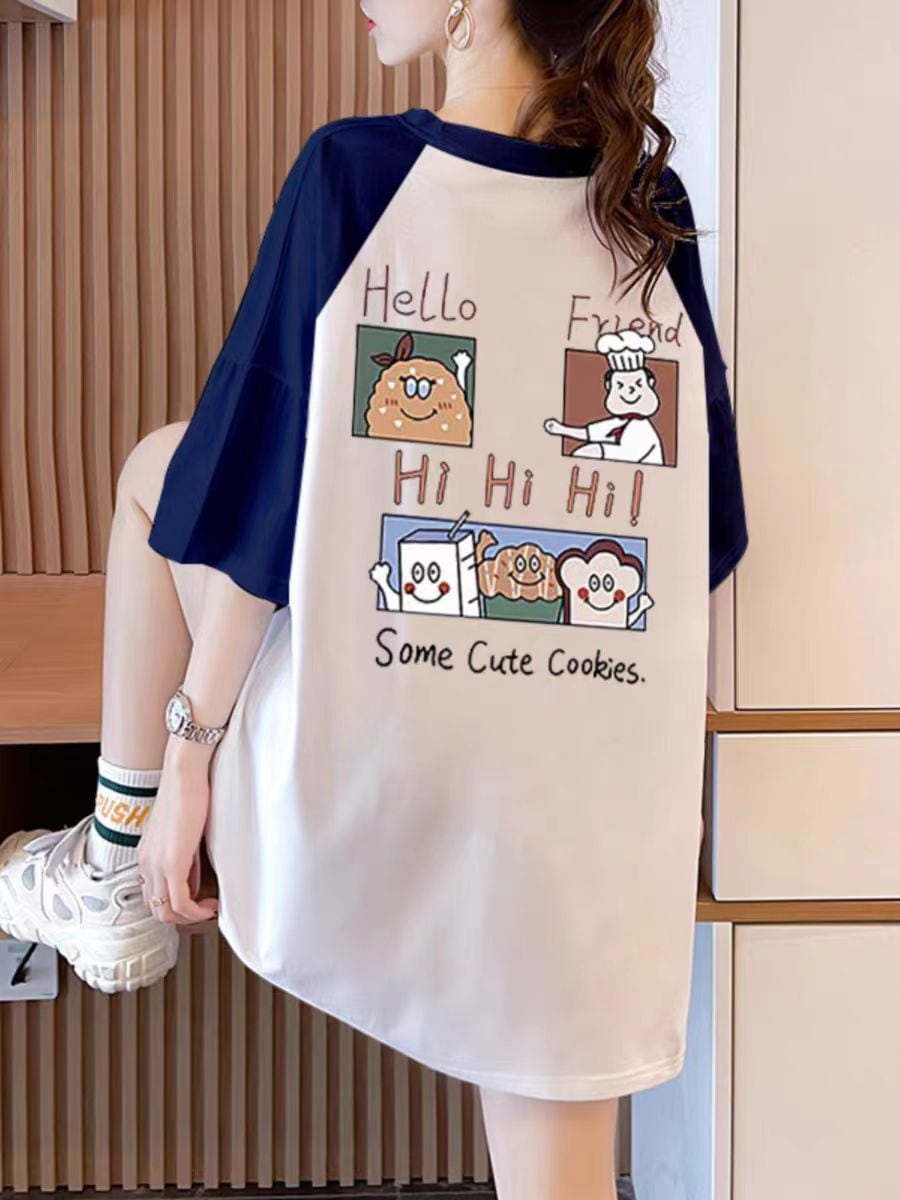 話題沸騰中 4色選択可 プリント Tシャツ カットソー<ins-8276>