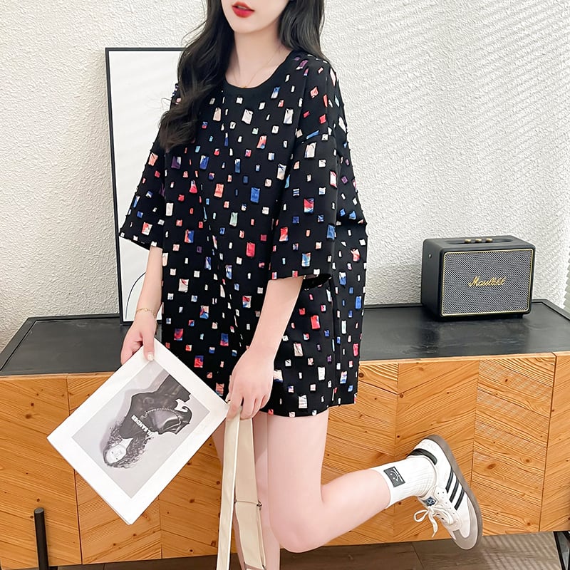 着回し力抜群 個性派 カジュアル ゆったりトップス 半袖Tシャツ 全2色<ins-8263>