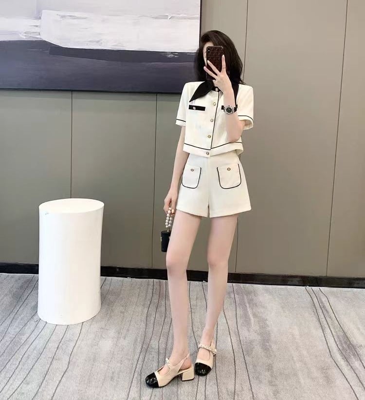 美人度アップ 絶対流行 エレガント 上質 半袖Tシャツⅹパンツセット<ins-6609>