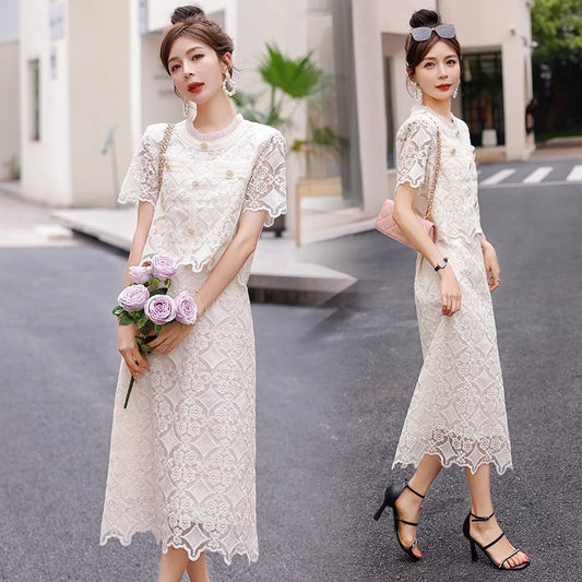 好感度UP  美人度アップ  エレガント トップス+ハーフスカート<ins-6547>