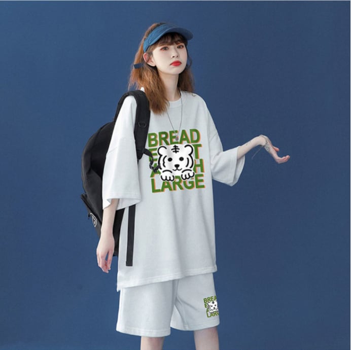 大人可愛い ルーズ 半袖Tシャツⅹパンツセット全5色 男女兼用<ins-6555>
