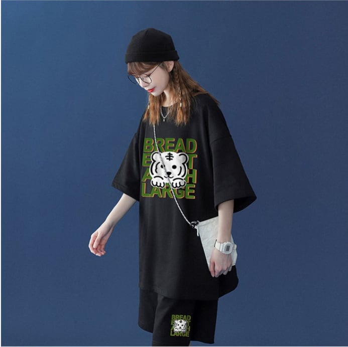 大人可愛い ルーズ 半袖Tシャツⅹパンツセット全5色 男女兼用<ins-6555>