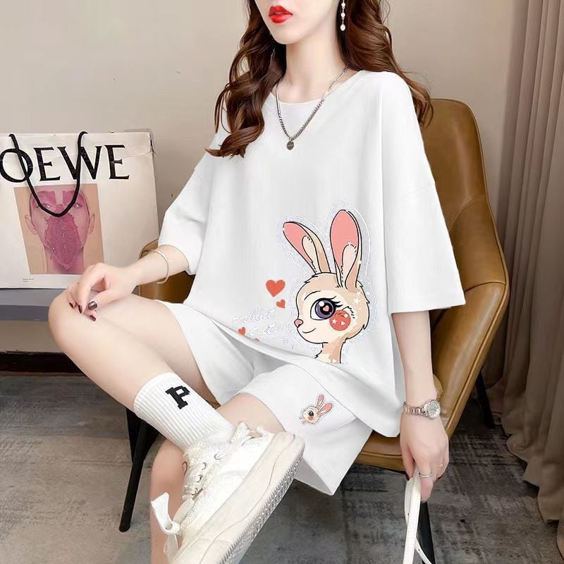 今季マストバイ 大人可愛い ルーズ 半袖Tシャツⅹパンツセット全3色 <ins-8202>