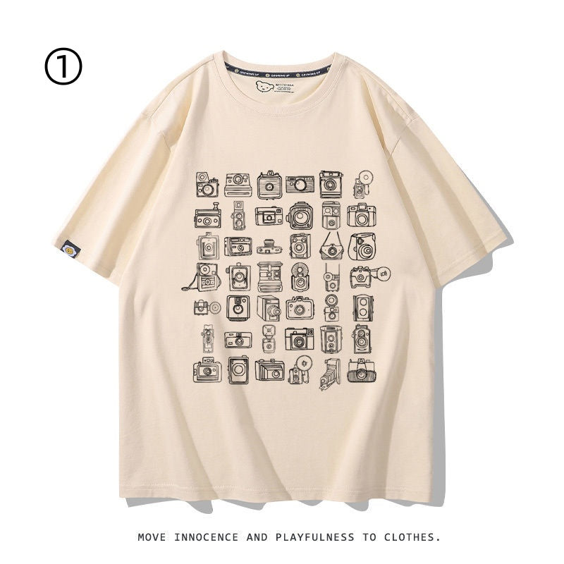 着回し力抜群 おすすめ プリントロゴ 半袖 Tシャツ-A2346