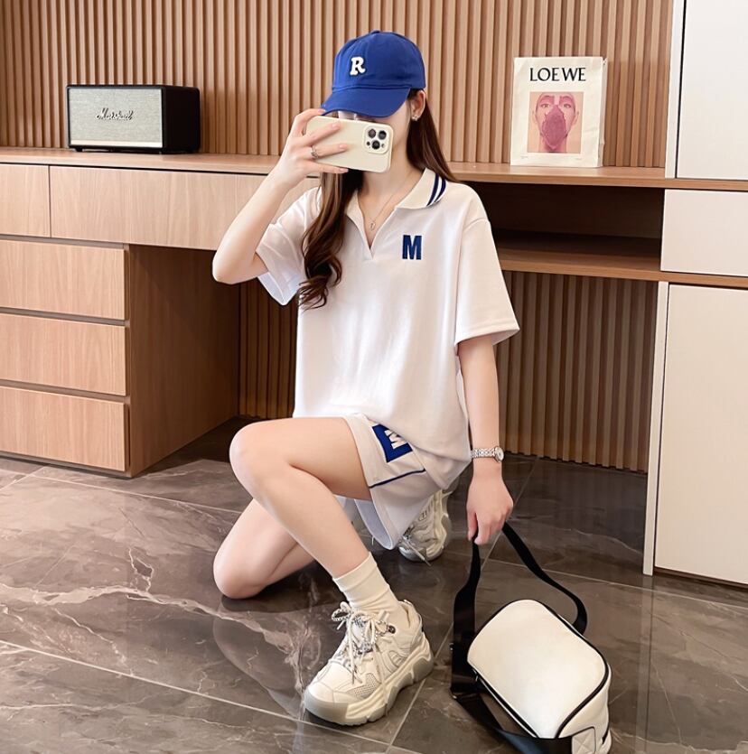 売り切れ必至 ルーズ 半袖Tシャツⅹパンツセット全2色<ins-8190>