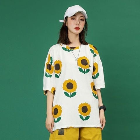 新商品 簡潔 カジュアル 花柄 半袖Tシャツⅹパンツセット<ins-8071>