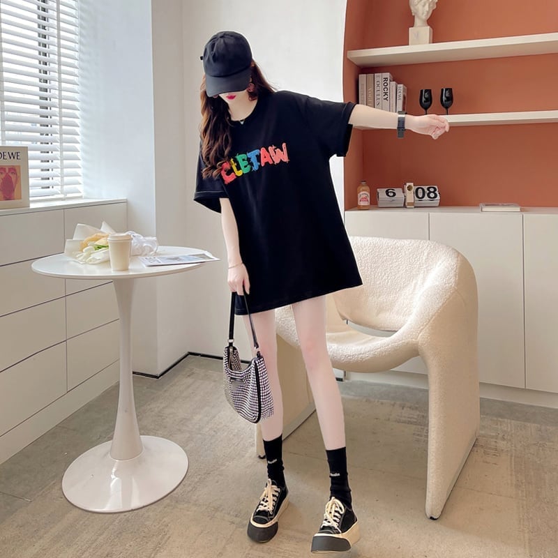 オシャレ度満点 一目惚れ アルファベット Tシャツ カットソー<ins-3071>