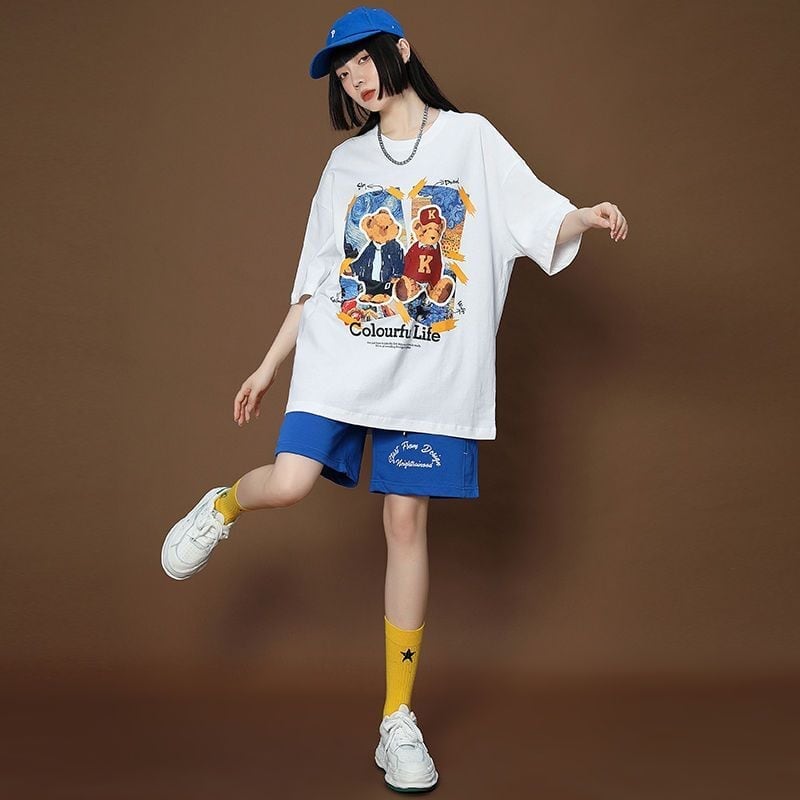 上質 シンプル カジュアル半袖Tシャツⅹパンツセット<ins-8068>
