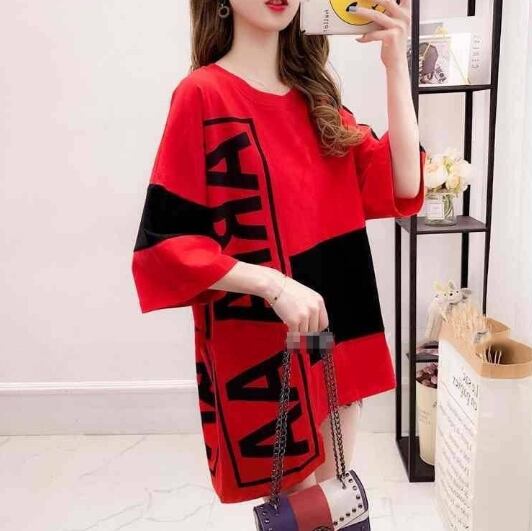 新作 個性派 切り替え プリント  全2色 半袖Tシャツ<ins-8168>