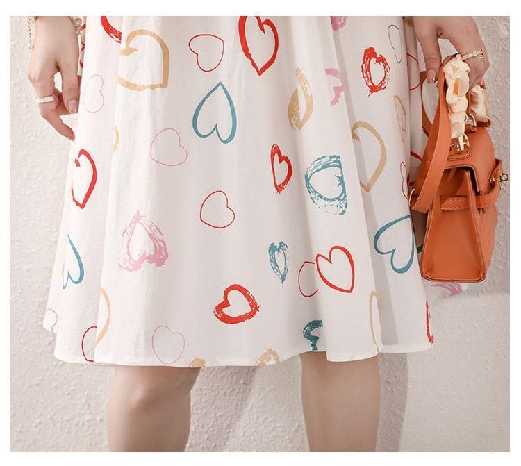 絶対欲しい エレガント知的 花柄 Vネック ワンピース<ins-8258>