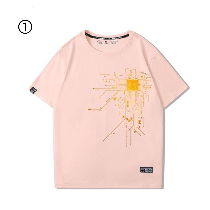 好感度UP おすすめ プリントロゴ 半袖 Tシャツ-A2323