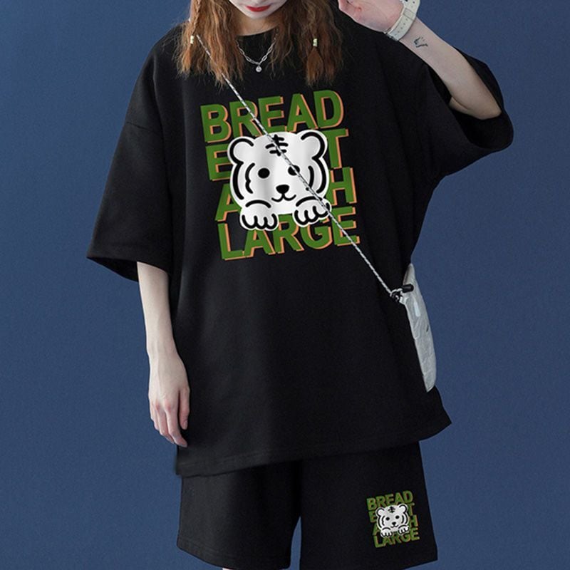 大人可愛い ルーズ 半袖Tシャツⅹパンツセット全5色 男女兼用<ins-6555>