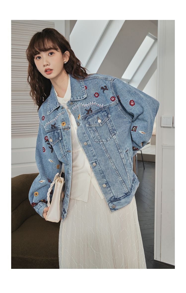 超人気 ファッション スウィート 個性派 デニムジャケット<ins-6543>