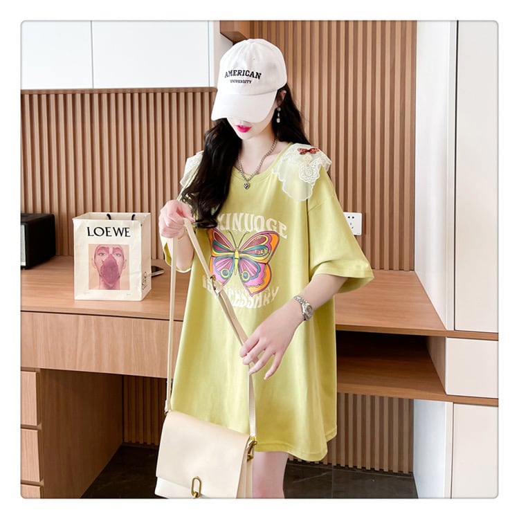 話題沸騰中 ロゴ プリント ゆったり 3色半袖Tシャツ<ins-8316>