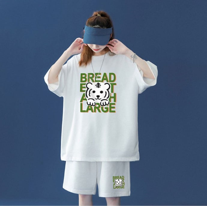 大人可愛い ルーズ 半袖Tシャツⅹパンツセット全5色 男女兼用<ins-6555>