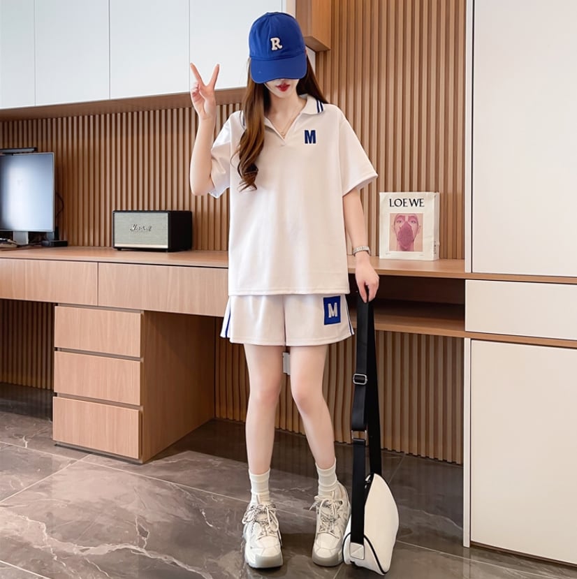 売り切れ必至 ルーズ 半袖Tシャツⅹパンツセット全2色<ins-8190>