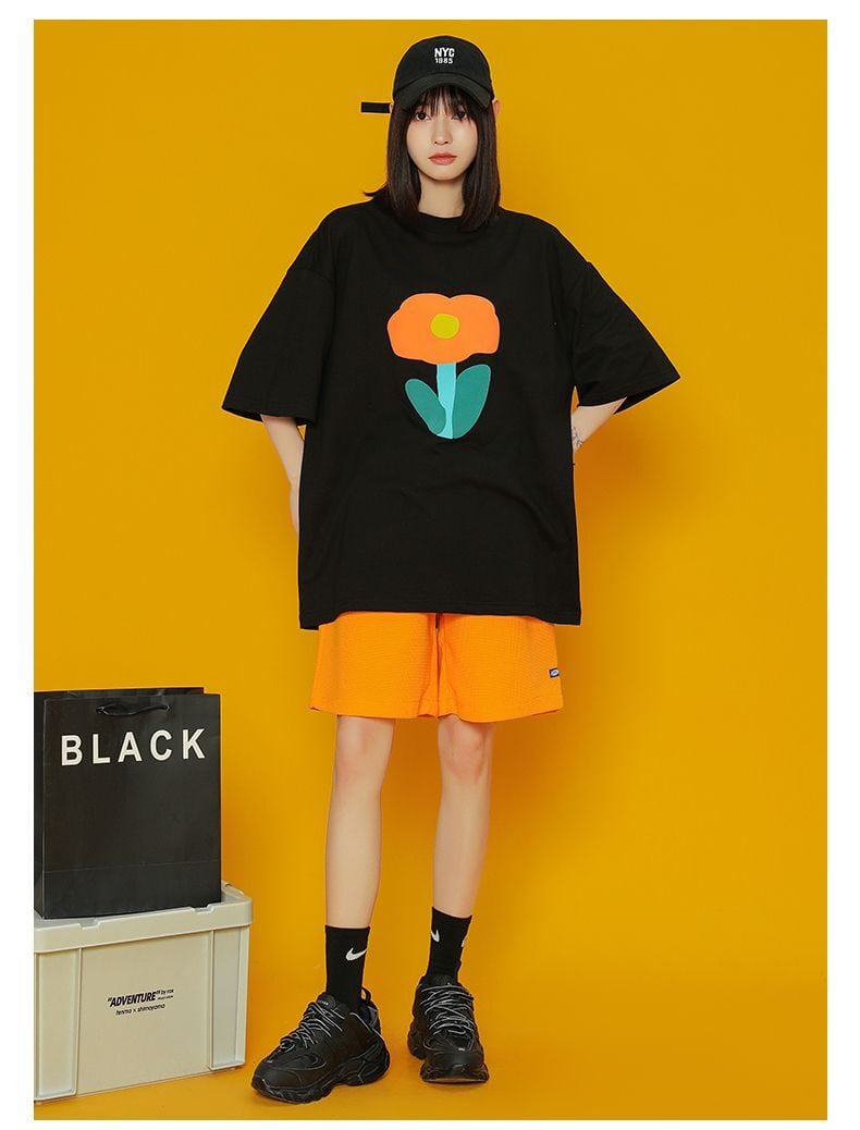 超人気上質 シンプル 半袖Tシャツⅹパンツセット<ins-8126>