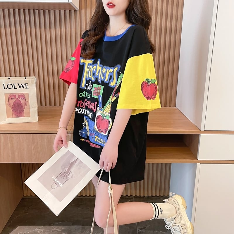 【半額!期間限定!!】カジュアル キュート ルーズ Tシャツ<ins-6611>