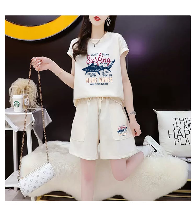 今季マストバイ カジュアル ファッション 半袖Tシャツⅹパンツセット全3色 <ins-8265>