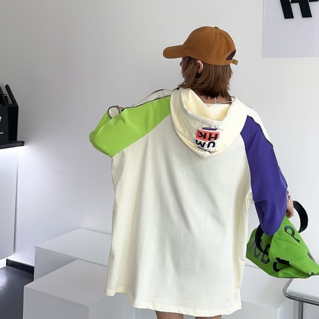 売り切れ必至 カジュアル プリント 切り替え 半袖Tシャツ カットソー<ins-8257>