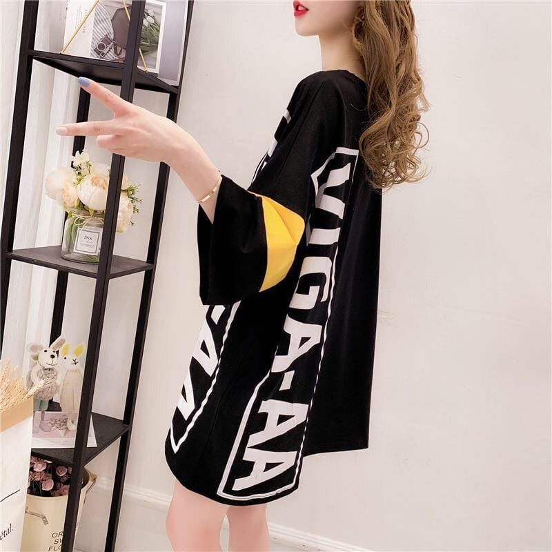 新作 個性派 切り替え プリント  全2色 半袖Tシャツ<ins-8168>