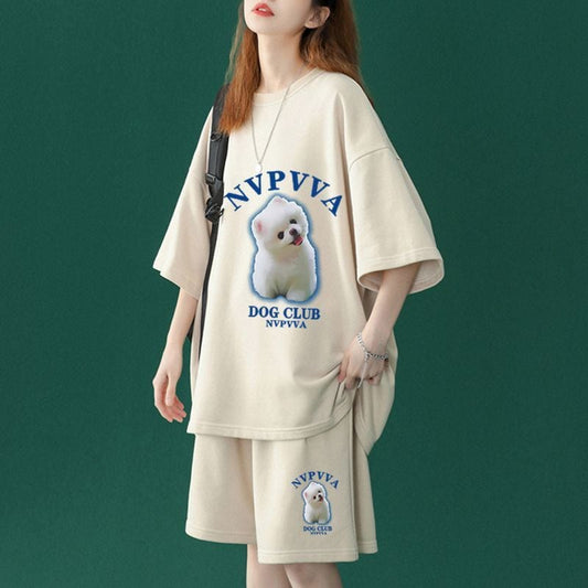 【半額セール】早い者勝ち  半袖Tシャツⅹパンツセット全4色 男女兼用<ins-6556>