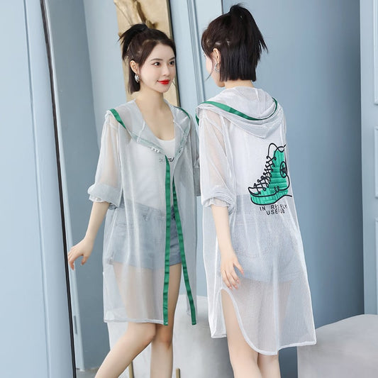 絶対欲しい ファッション 透け感 日焼け対策  パーカー コート全3色<ins-8530>