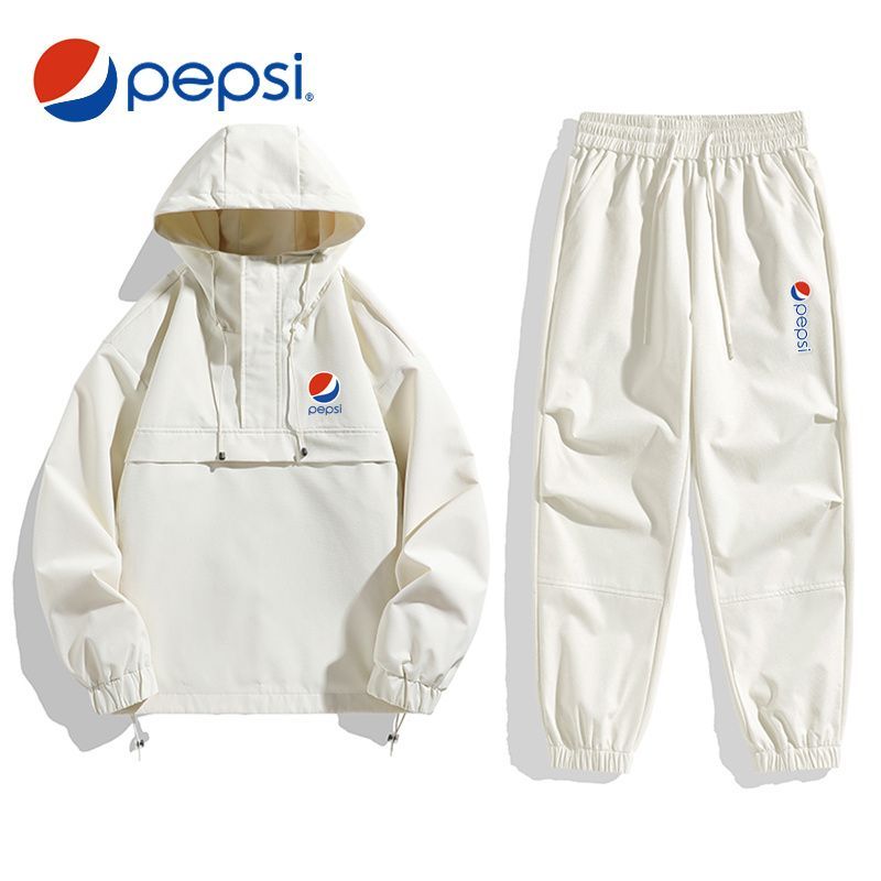 PEPSI セットアップ パーカー+パンツ ブラック/ホワイト/カーキ<A291>