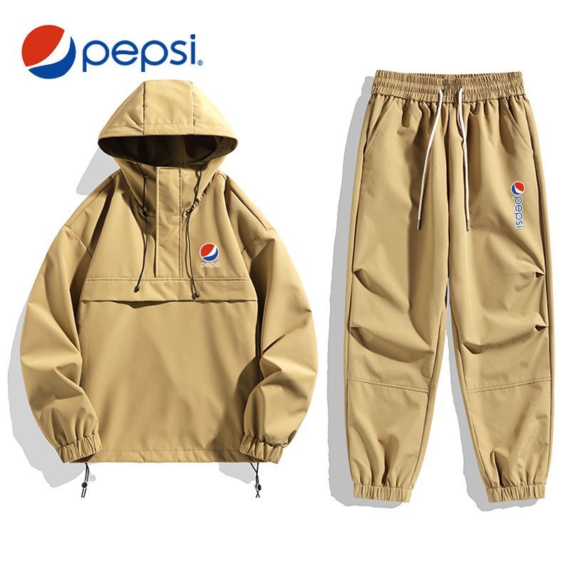 PEPSI セットアップ パーカー+パンツ ブラック/ホワイト/カーキ<A291>