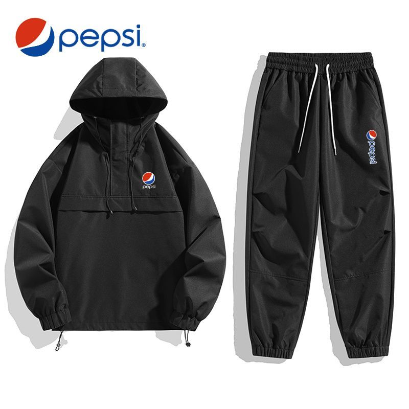 PEPSI セットアップ パーカー+パンツ ブラック/ホワイト/カーキ<A291>