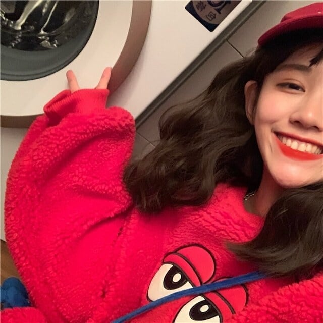 【翌日発送·在庫一掃セール】ファッション キュート ラウンドネック カートゥーンプリント 長袖 スウェット パーカーins-3832