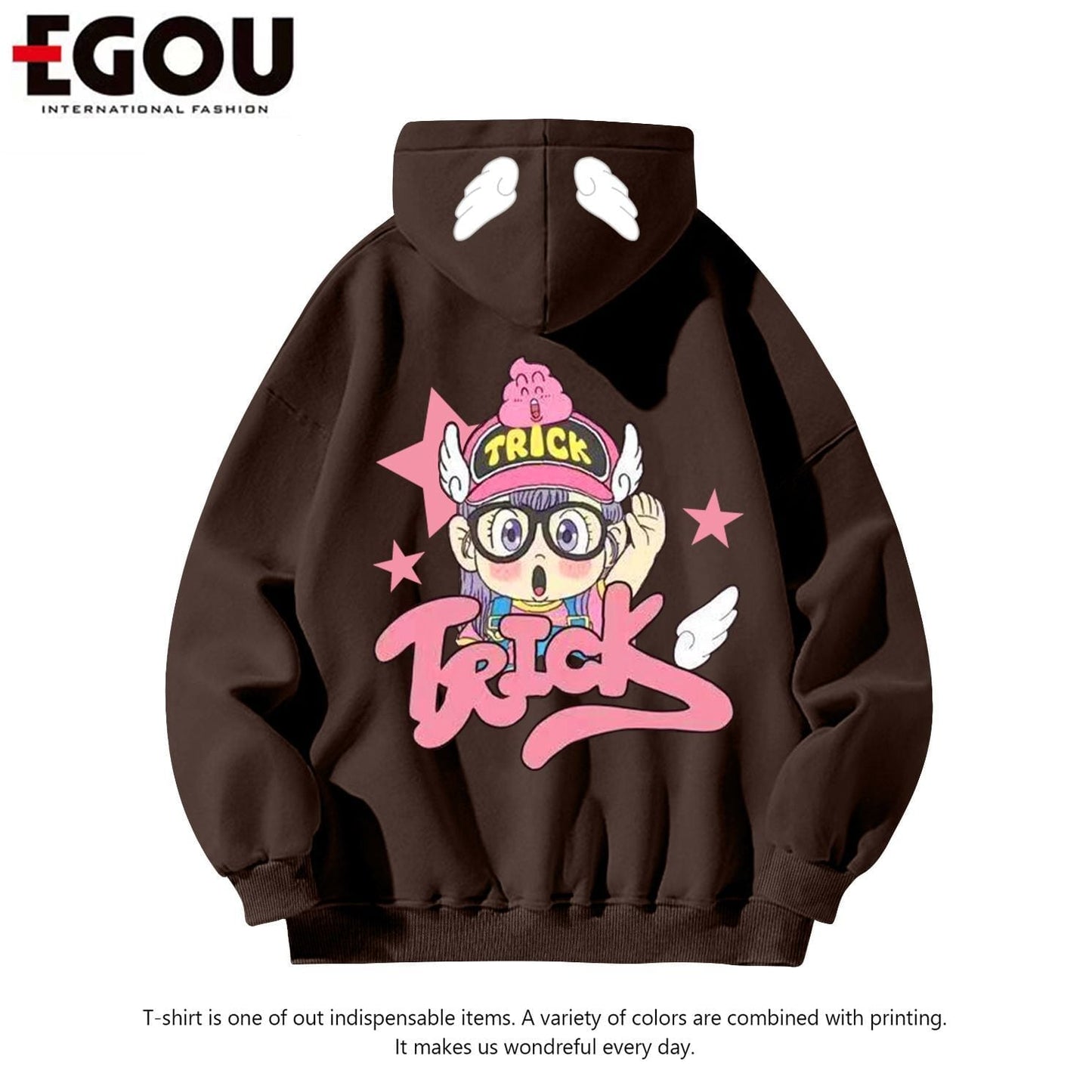 好感度UP ファッション プリントロゴ パーカーins-4249