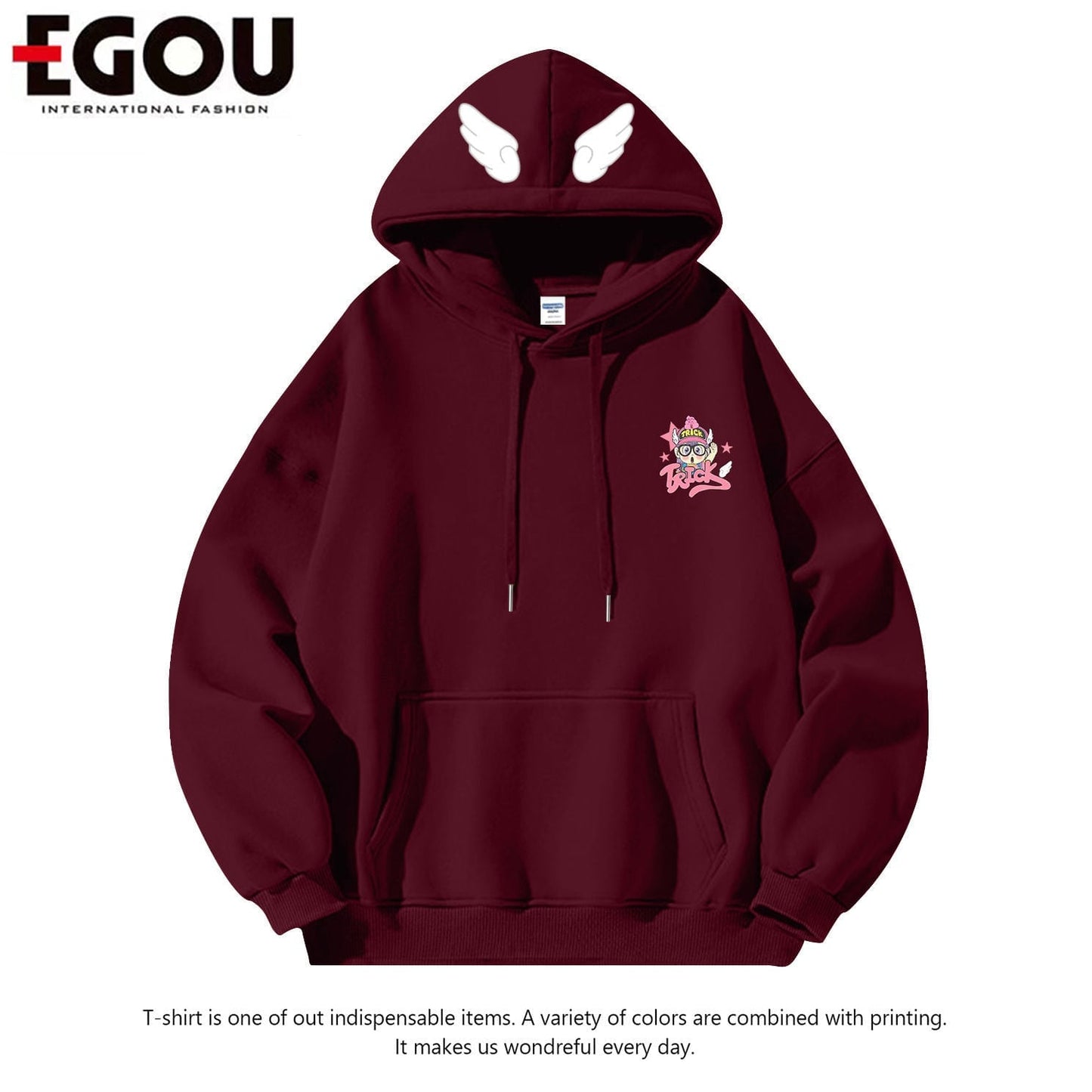 好感度UP ファッション プリントロゴ パーカーins-4249