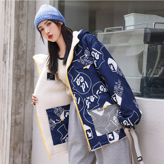 【リバーシブル】大好評 ファッション ラムスキン  コートins-5625