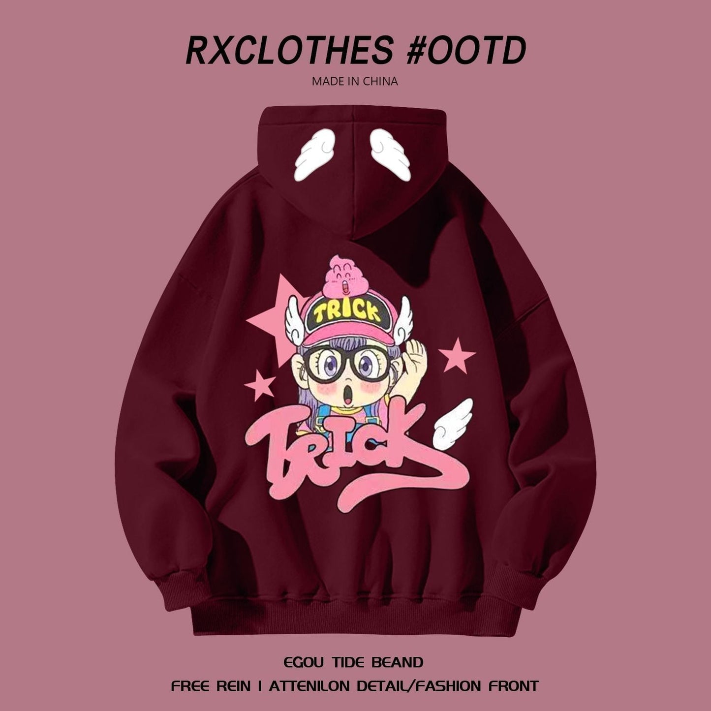 好感度UP ファッション プリントロゴ パーカーins-4249