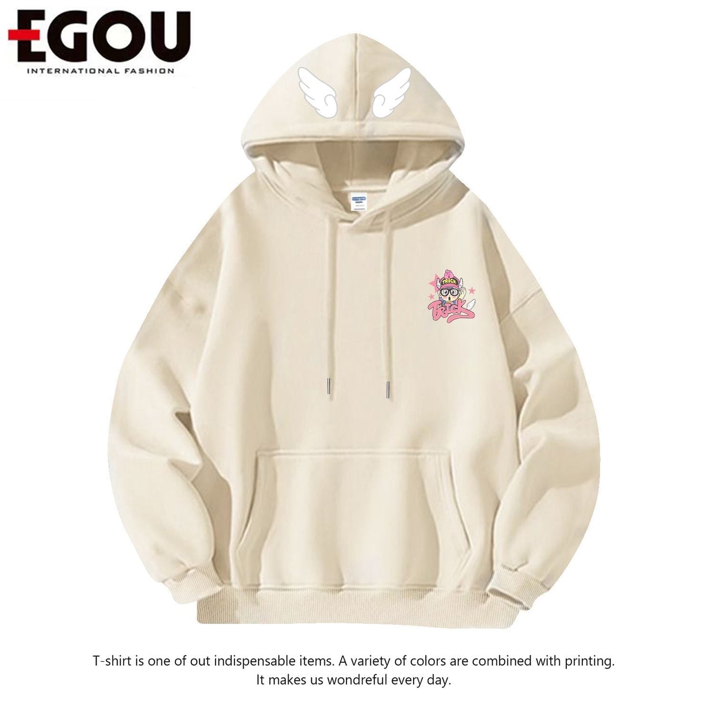 好感度UP ファッション プリントロゴ パーカーins-4249